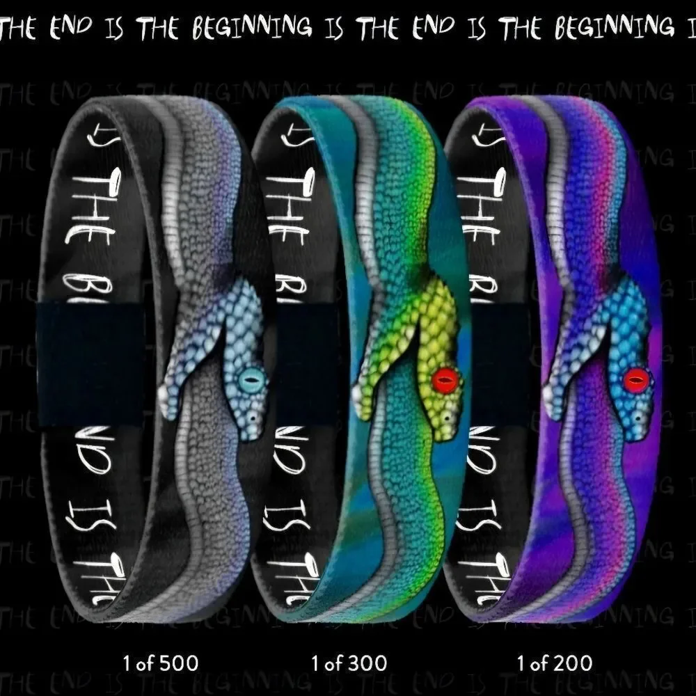 ZOX "IS THE END IS THE BEGINNING" RARE GREEN SNAKE APP EXCLUSIVE WRISTBAND - Picture 4 of 9